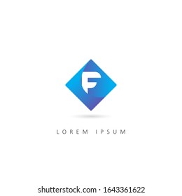 Logotipo De Letra Inicial Abstracta F Con Elemento Kite. Plantilla de vector de diseño