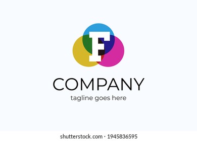 Abstract Initial Letter F Logo. . Usable for Business and Branding Logos. Flat Vector Logo Design Template Element