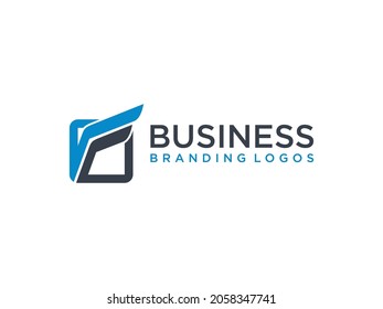 Resumen De La Letra Inicial F Logo. Estilo de contorno redondeado azul aislado en fondo blanco. Elemento de plantilla de diseño de logotipo de vectores planos.