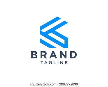 Abstract Initial Letter F Logo. White Blue Linear Style isolated on White Background. Usable for Business and Branding Logos. Flat Vector Logo Design Template Element