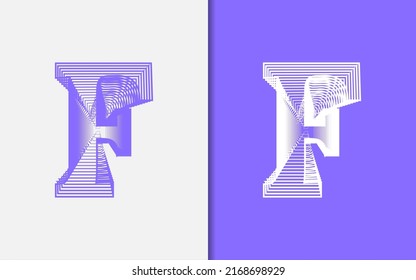 Resumen del diseño del logotipo de la letra inicial F. Concepto de estilo de logotipo geométrico moderno.