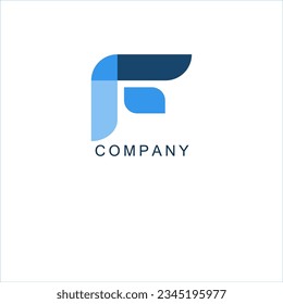Abstract Initial Letter F Logo. Blue logo. Usable for Business and Branding Logos. Flat Vector Logo Design Template Element.
