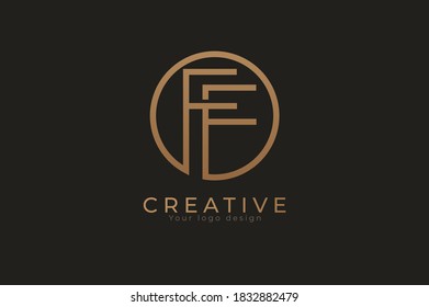 Abstract initial letter F and F logo,usable for branding and business logos, Flat Logo Design Template, vector illustration