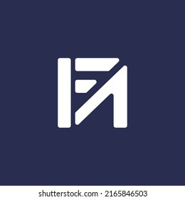 Abstract Initial Letter F And N Logo In Blue Color Isolated In White Background Applied For Marketing Agency Logo Also Suitable For The Brands Or Companies That Have Initial Name FN Or NF