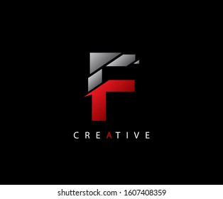 Abstract Initial Letter F Technology logo icon vector design concept.