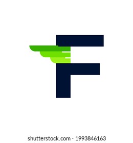 Abstract Initial Letter F Wing and Strip Monogram Logo. Usable for Business and Branding Logos.