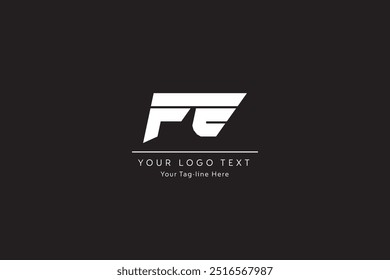 Letra inicial abstrata FE ou EF Design do logotipo Ilustração vetorial em azul isolada em um fundo branco. Letra abstrata Logotipo FE aplicado para inspiração de design de logotipo de empresa de seguros