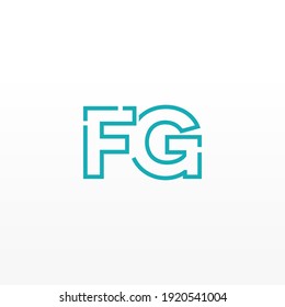 Abstract Initial Letter FG Logo. Line Style isolated. Usable for Business and Technology Logos. Flat Vector Logo Design Template Element.