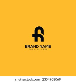 Abstract initial letter FH HF logo design template - vector.