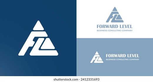 Abstract initial letter FL logo in blue color isolated in white background applied for business and consulting logo also suitable for the brands or companies that have initial name LF