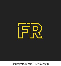 Abstract Initial Letter FR Logo. Line Style isolated. Usable for Business and Technology Logos. Flat Vector Logo Design Template Element.