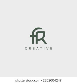 Abstrakter Anfangsbuchstabe FR RF Logo Design Vorlage - Vektorgrafik.