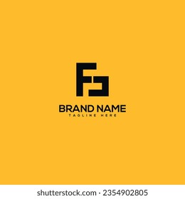 Resumen de la letra inicial Ficha de diseño del logotipo FS SF - vector.