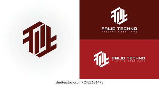 Abstract initial letter FT or TF logo in red color isolated in white and red background applied for manufacturing technology logo also suitable for the brands or companies have initial name TF or FT.