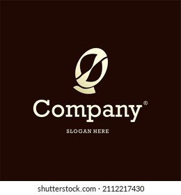 Abstract Initial Letter G C Logo. White Linear Leaf symbol isolated on a brown background. Can be used for Coffee Branding and Nature Logos. Coffee Logo Design Template Elements Vector
