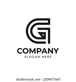abstract initial letter G or CG logo design template