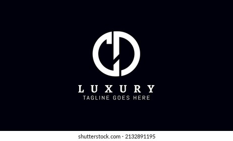 Abstract initial letter G D monogram logo icon, Isolated on a black background.