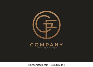Abstract initial letter G and F logo,usable for branding and business logos, Flat Logo Design Template, vector illustration