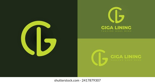 abstract initial letter G and L logo in yellow color isolated in green background applied for infrastructure services company logo also suitable for the brand or company that has initial name GL or LG