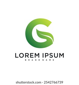 Abstractas diseño inicial de la letra G y el logotipo de la hoja. Vector de Premium