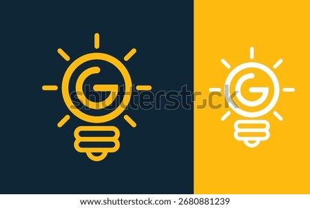 Abstract Initial letter G with light bulb logo design vector illustration