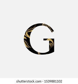 Abstract Initial Letter  G logo icon design concept with black and gold color.