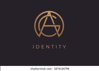 Abstract initial letter A and G logo, usable for branding and business logos, Flat Logo Design Template, vector illustration