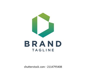 Abstract Initial Letter G Logo. Green  Linear Geometric Style isolated on White Background. Usable for Business, Technology and Building Logos. Flat Vector Design Template Element.