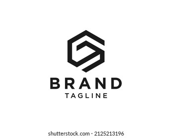 Abstract Initial Letter G Logo. Black Linear Rounded Arrow Style. Usable for Business and Technology Logos. Flat Vector Logo Design Template Element.