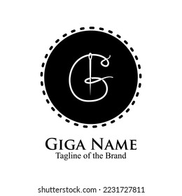 Abstract Initial Letter G for Tailor logo, thread and needle. vector illustration best logo design.