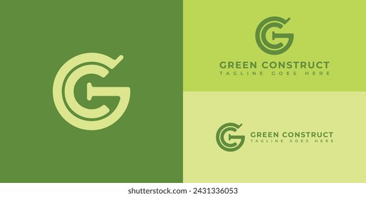 Abstrakter Anfangsbuchstabe GC oder CG Logo in grüner und gelber Farbe isoliert in mehreren Hintergründen für Business Investment Logo auch für die Marke oder das Unternehmen, die den ursprünglichen Namen GC haben geeignet