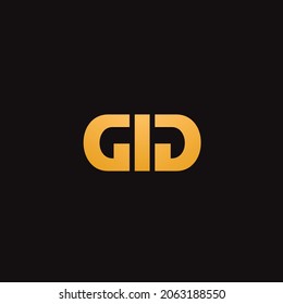 Abstract initial letter GD logo in gold color isolated in black background applied for business or finance company also suitable for the brand or company that has initial name DG or GD.