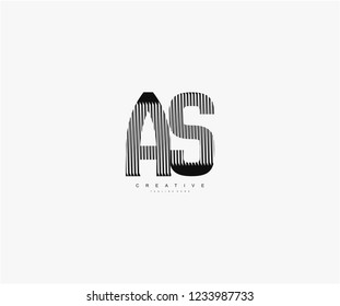 abstract initial AS letter geometric zebra stripes lines logotype