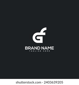 Resumen de la letra inicial de la plantilla de diseño del logotipo GF FG - vector.