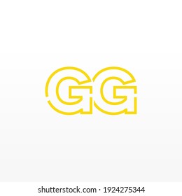 Resumen De La Letra Inicial Con Logo GG. Estilo de línea aislado. Usable para Logos de Negocios y Tecnología. Elemento de plantilla de diseño de logotipo de vectores planos.