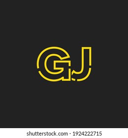 Abstract Initial Letter GJ Logo. Line Style isolated. Usable for Business and Technology Logos. Flat Vector Logo Design Template Element.