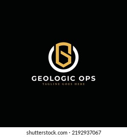 Abstract initial letter GO or OG logo in white gold color isolated in black background applied for geotechnical consulting logo also suitable for the brands or companies have initial name OG or GO.
