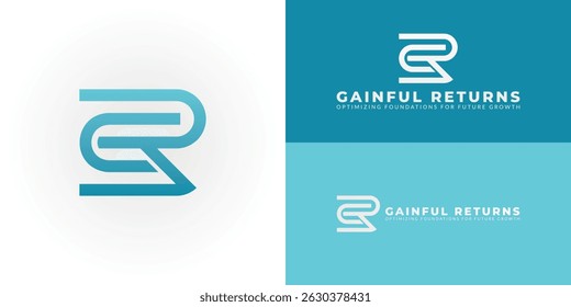 Abstract initial letter GR for business and finance logo