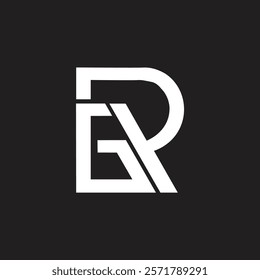 Abstract initial letter GR or RG modern logo design, elegant vector creative and minimalist style monogram design idea.