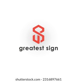 Abstract initial letter GS or SG logo in orange color isolated in white background. Letter gs and sg logo design vector template. Orange letter GS logo for business and consulting logo design template