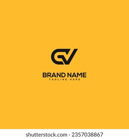 Abstract initial letter GV VG logo design template - vector.