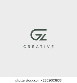 Abstract initial letter GZ ZG logo design template - vector.