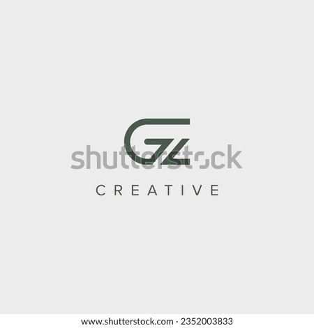 Abstract initial letter GZ ZG logo design template - vector. Stok fotoğraf © 