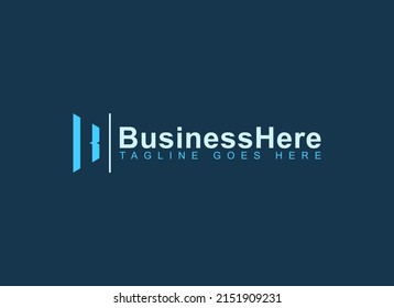 Resumen El logotipo de la letra inicial H o B aislado en fondo oscuro. Usable para Logos de Negocios, Bandas y Tecnología. Elemento de plantilla de diseño de logotipo de vectores planos.