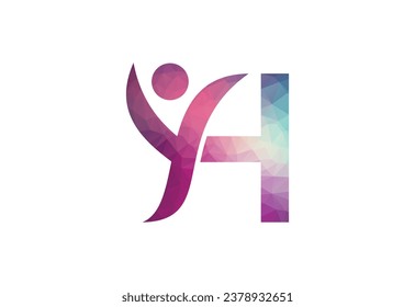 Abstract Initial Letter H Connecting People Logo.