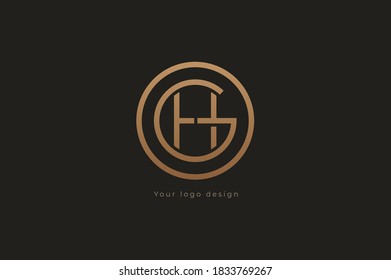 Abstract initial letter H and G logo, usable for branding and business logos, Flat Logo Design Template, vector illustration