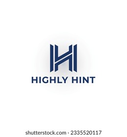 Abstract the initial letter H or HH in blue color isolated on white background. Letter Initial H or HH Hexagon Hero logo design vector applied for construction company logo design inspiration template