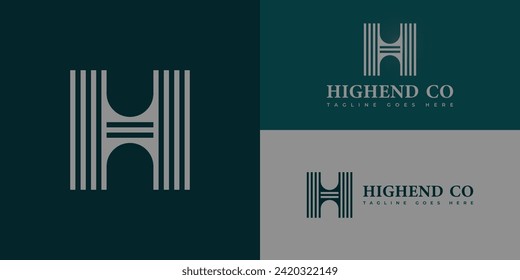 Abstract initial letter H or HH logo in silver color isolated in deep green background applied for property management logo design also suitable for the brand or company that has initial name HH or H