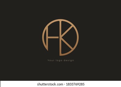 Abstract initial letter H and K logo, usable for branding and business logos, Flat Logo Design Template, vector illustration