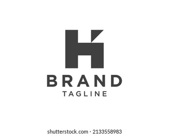 Resumen del logotipo de la letra inicial H. Estilo de símbolo de líneas negras sobre fondo blanco. Usable para logotipos de negocios, salud, naturaleza y belleza. Elemento de plantilla de diseño de logotipo de vectores planos
